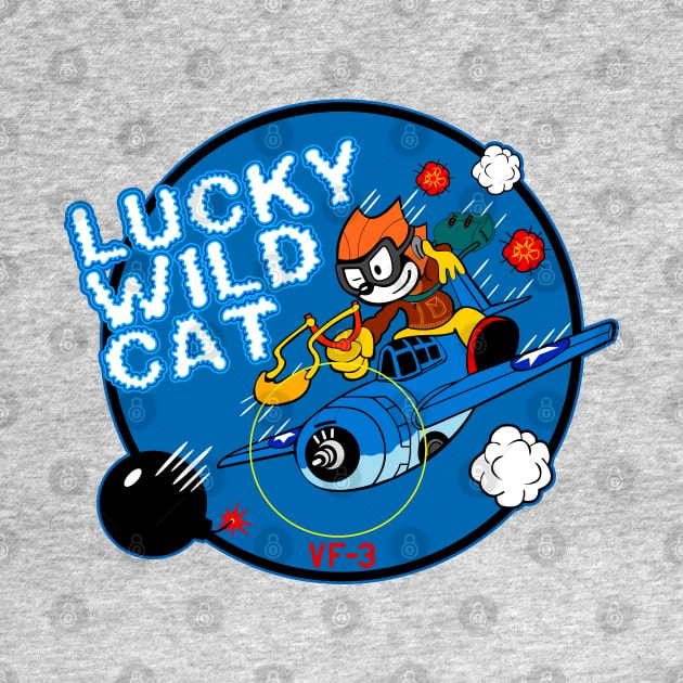USN VF-3 Lucky Wild Cat - Grumman F4F Wildcat - Clean Style by TomcatGypsy